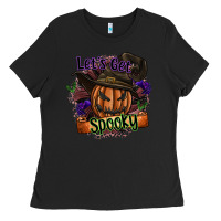 Black lets get spooky Ladies Tee - SublimationCraftShop