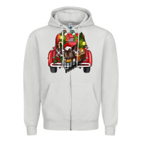 Dove Grey christmas truck Zipper Hoodie - RanaPortraitStore