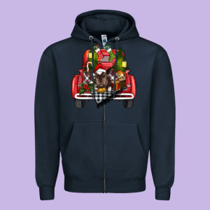 Christmas Truck Zipper Hoodie Designed By Ranaportraitstore