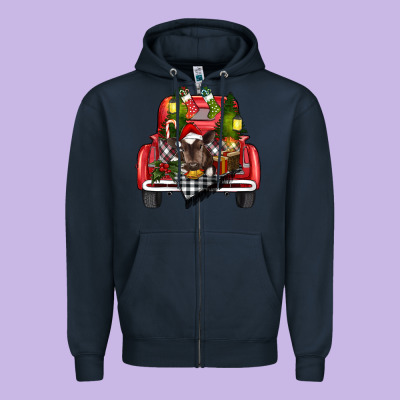 Christmas Truck Zipper Hoodie Designed By Ranaportraitstore