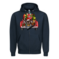 Navy christmas truck Zipper Hoodie - RanaPortraitStore