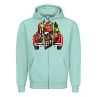 Seafoam christmas truck Zipper Hoodie - RanaPortraitStore