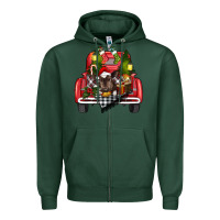Sports Green christmas truck Zipper Hoodie - RanaPortraitStore