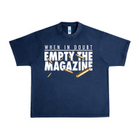 Navy when in doubt empty the magazine Urban Heavy Tee - linhVisuals