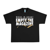 Black when in doubt empty the magazine Urban Heavy Tee - linhVisuals