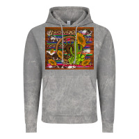 Cloud Rock cactus and sunflowers with old wheel serape leopard cowhide background Vintage Hoodie - Artiststas