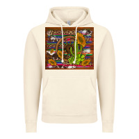 Vintage Artic cactus and sunflowers with old wheel serape leopard cowhide background Vintage Hoodie - Artiststas