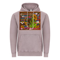Cactus And Sunflowers With Old Wheel Serape Leopard Cowhide Background Vintage Hoodie | Teevron