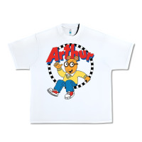 White Funko Up Arthur Urban Heavy Tee - linhVisuals