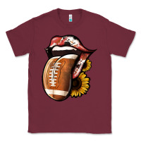 Burgundy Football Tongue Classic Tee - Jasminsmagicworld