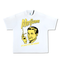 White the marijuana weed Urban Heavy Tee - linhVisuals