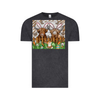 Vintage Black easter cow Vintage Tee - CowhideDigitalArt