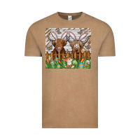 Vintage Coffee easter cow Vintage Tee - CowhideDigitalArt
