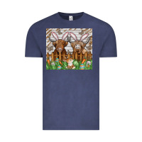 Vintage Denim easter cow Vintage Tee - CowhideDigitalArt