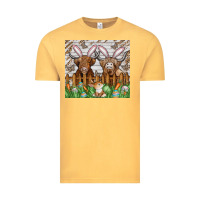 Vintage Mustard easter cow Vintage Tee - CowhideDigitalArt