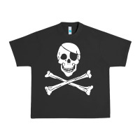 Pigment Black skull crossbones Urban Heavy Tee - linhVisuals