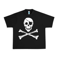 Black skull crossbones Urban Heavy Tee - linhVisuals