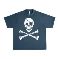 Midnight Navy skull crossbones Urban Heavy Tee - linhVisuals