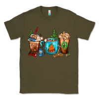 Army Green Camping Coffee Cups Classic Tee - FaDigitalArtStudio