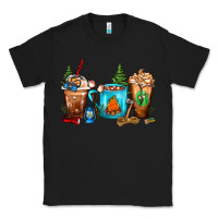 Black Camping Coffee Cups Classic Tee - FaDigitalArtStudio