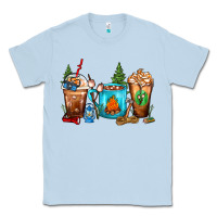 Dusty Blue Camping Coffee Cups Classic Tee - FaDigitalArtStudio