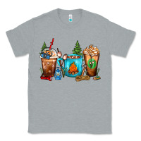 Heather Grey Camping Coffee Cups Classic Tee - FaDigitalArtStudio