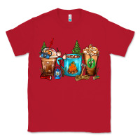 Red Camping Coffee Cups Classic Tee - FaDigitalArtStudio