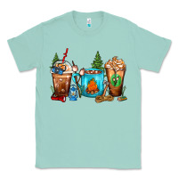 Seafoam Camping Coffee Cups Classic Tee - FaDigitalArtStudio
