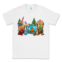 White Camping Coffee Cups Classic Tee - FaDigitalArtStudio