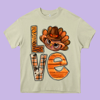 Thanksgiving With Turkey Love Bbs Heavy Core Tee Designed By Bundleandbundleshop