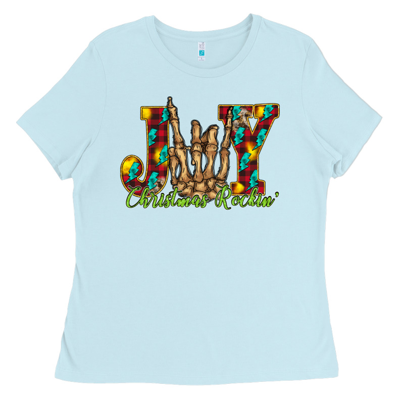 Joy Christmas Rockin Ladies Tee by CowhideDigitalArt | Teevron