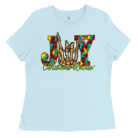 Baby Blue joy Christmas Rockin Ladies Tee - CowhideDigitalArt