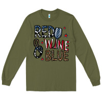 Army Green red wine blue Long Sleeve Tee - CowhideDigitalArt