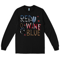 Black red wine blue Long Sleeve Tee - CowhideDigitalArt