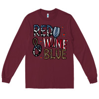 Burgundy red wine blue Long Sleeve Tee - CowhideDigitalArt