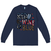 Navy red wine blue Long Sleeve Tee - CowhideDigitalArt