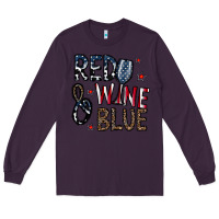 Plum red wine blue Long Sleeve Tee - CowhideDigitalArt
