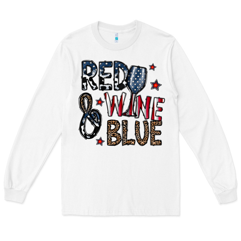 Red Wine Blue Long Sleeve Tee by CowhideDigitalArt | Teevron