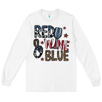 White red wine blue Long Sleeve Tee - CowhideDigitalArt