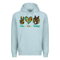 Blue Mist Peace Love Donkeys Premium Hoodie - Jasminsmagicworld