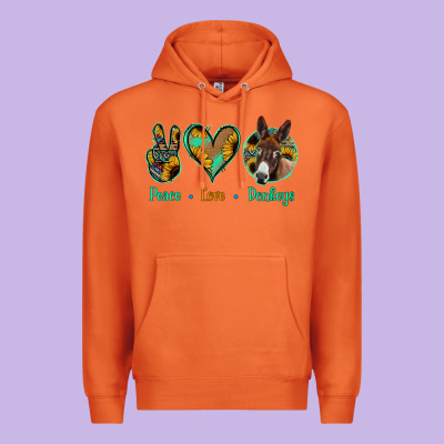 Peace Love Donkeys Premium Hoodie Designed By Jasminsmagicworld