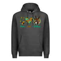 Charcoal Heather Peace Love Donkeys Premium Hoodie - Jasminsmagicworld