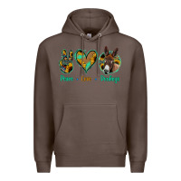 Coffee Peace Love Donkeys Premium Hoodie - Jasminsmagicworld