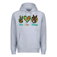 Heather Grey Peace Love Donkeys Premium Hoodie - Jasminsmagicworld