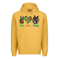 Mustard Peace Love Donkeys Premium Hoodie - Jasminsmagicworld
