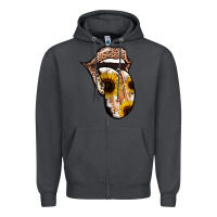 Smoke Leopard Sunflower Tongue Zipper Hoodie - Jasminsmagicworld