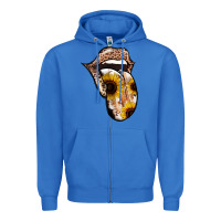 True Royal Leopard Sunflower Tongue Zipper Hoodie - Jasminsmagicworld