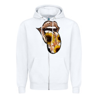White Leopard Sunflower Tongue Zipper Hoodie - Jasminsmagicworld