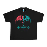 Black HORIZON FORBIDDEN WEST Urban Heavy Tee - linhVisuals