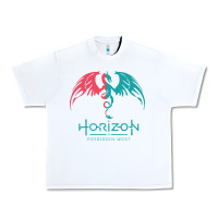 White HORIZON FORBIDDEN WEST Urban Heavy Tee - linhVisuals